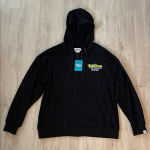 Pokemon Pokepark Kanto Japan Exclusive Black Zip-Up Hoodie Jacket